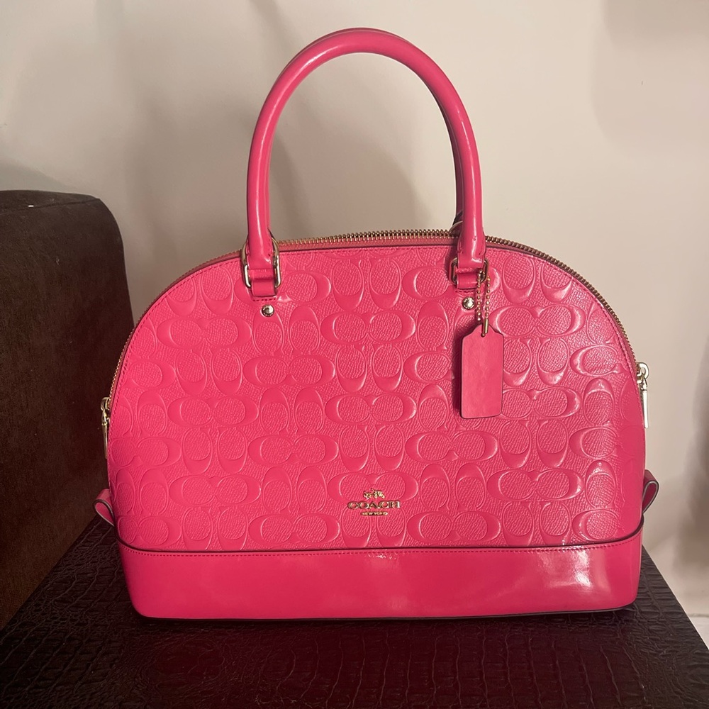 Fabulous Coach Pink Embossed Satchel Bag! - Picture 3 of 13